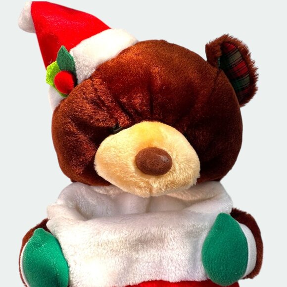 Vintage Christmas Teddy Bear Stocking Plush 24" Red Green Holiday Décor By Weste - Picture 2 of 8